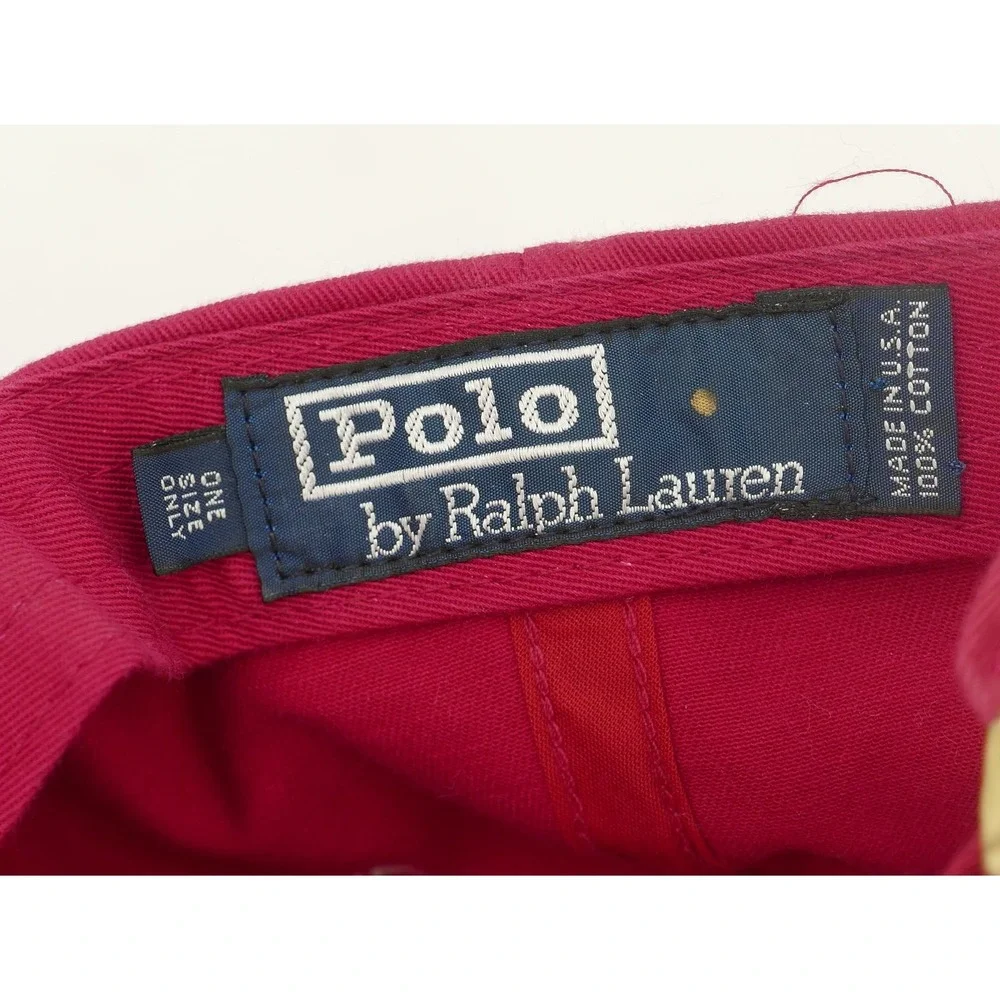 Vintage Polo Ralph Lauren Baseball Hat Cap Strap Back Polo Shield Men's One Size